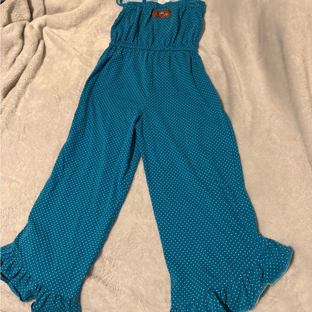 Teal Polka Dot Kids One Piece